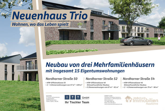 Wohnung zum Kauf 231.900 € 2 Zimmer 66,6 m² Grasdorf Neuenhaus 49828