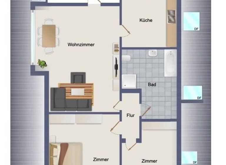 Wohnung zum Kauf 156.000 € 3 Zimmer 72 m²<br/>Wohnfläche Dachgeschoss<br/>Geschoss Rosdorf 25548