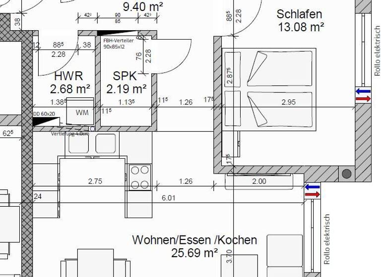 Wohnung zur Miete 1.100 € 3 Zimmer 80 m² Geschoss 2/4 frei ab sofort Mühlbachstraße 11 Pfeffenhausen 84076