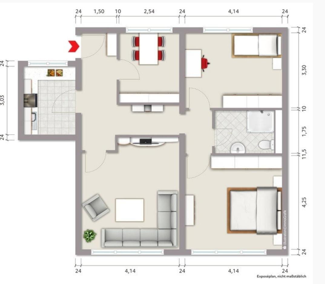 Wohnung zur Miete 610 € 4 Zimmer 81 m²<br/>Wohnfläche 4.<br/>Geschoss ab sofort<br/>Verfügbarkeit Tönisheider Straße 17 Neviges-Mitte Velbert 42553