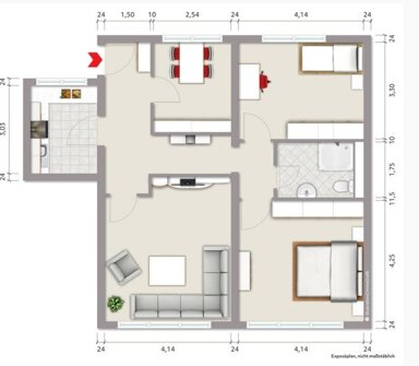 Wohnung zur Miete 610 € 4 Zimmer 81 m² 4. Geschoss frei ab sofort Tönisheider Straße 17 Neviges-Mitte Velbert 42553