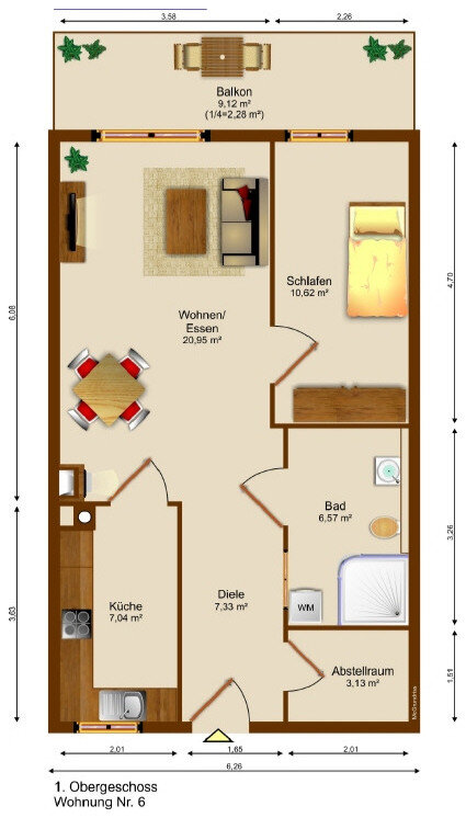 Wohnung zum Kauf 244.000 € 2 Zimmer 58 m²<br/>Wohnfläche 1.<br/>Geschoss Reichlingsried Reichling 86934