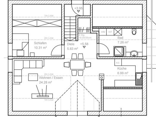 Maisonette zur Miete 860 € 2 Zimmer 55 m² Geschoss 1/2 frei ab sofort Biberg Tuntenhausen 83104