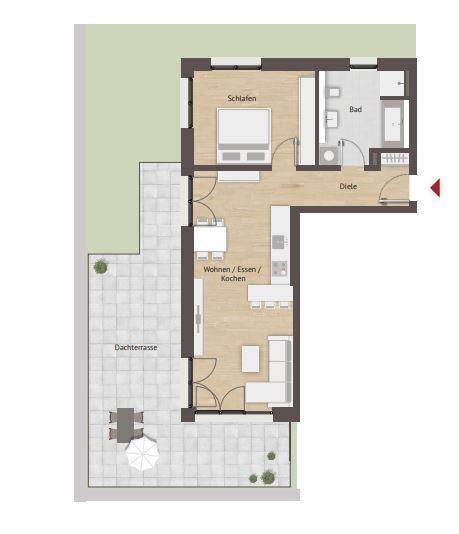 Penthouse zum Kauf provisionsfrei 564.190 € 2 Zimmer 58 m²<br/>Wohnfläche 4.<br/>Geschoss ab sofort<br/>Verfügbarkeit Bertold Brecht Straße 2 Herzo Base Herzogenaurach 91074