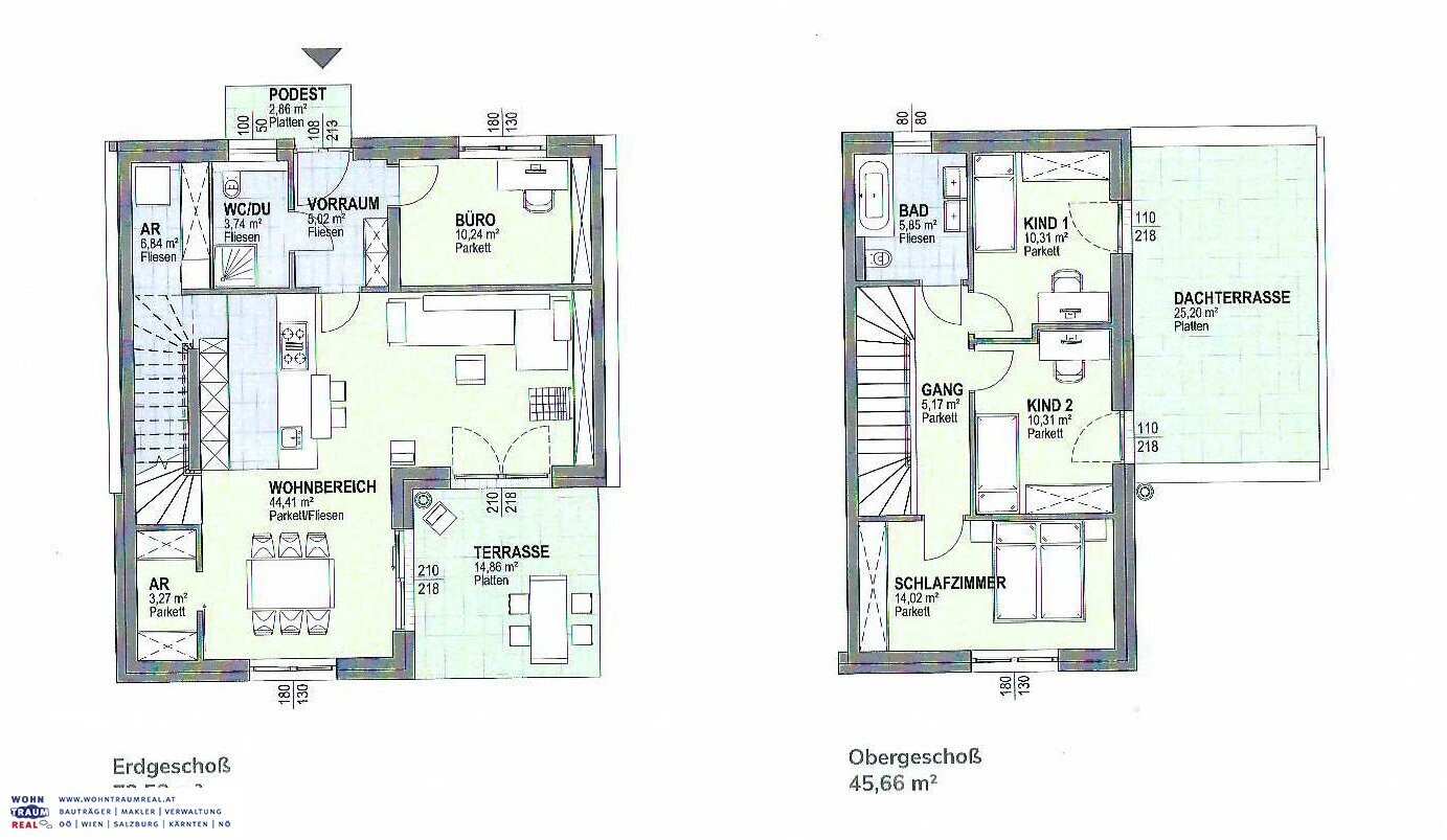 Reihenmittelhaus zum Kauf 482.000 € 4 Zimmer 118 m²<br/>Wohnfläche Pinsdorf 4812