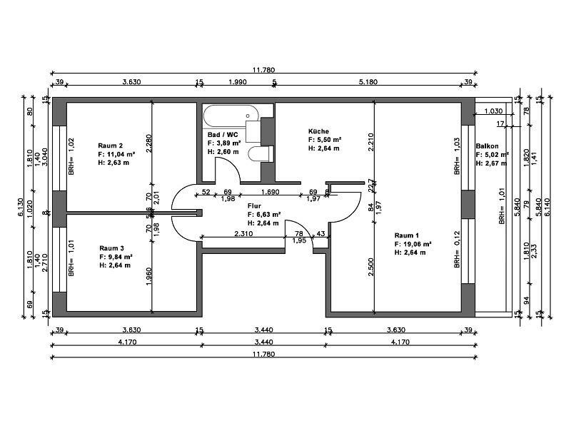 Wohnung zur Miete 388 € 3 Zimmer 59,1 m²<br/>Wohnfläche 3.<br/>Geschoss Gerberastraße 11 Nördliche Neustadt Halle (Saale) 06122