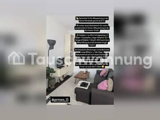 Wohnung zur Miete Tauschwohnung 1.415 € 3 Zimmer 80 m² Zentrum Bonn 53119