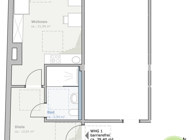 Wohnung zur Miete 704 € 1 Zimmer 39,4 m²<br/>Wohnfläche 1.<br/>Geschoss ab sofort<br/>Verfügbarkeit Wölckernstr. 8 Steinbühl Nürnberg 90459