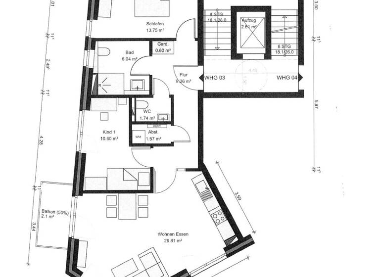 Wohnung zum Kauf - Erstbezug 529.000 € 3 Zimmer 75,5 m² 1. Geschoss Schloßgarten 71 Marienthal Hamburg 22043