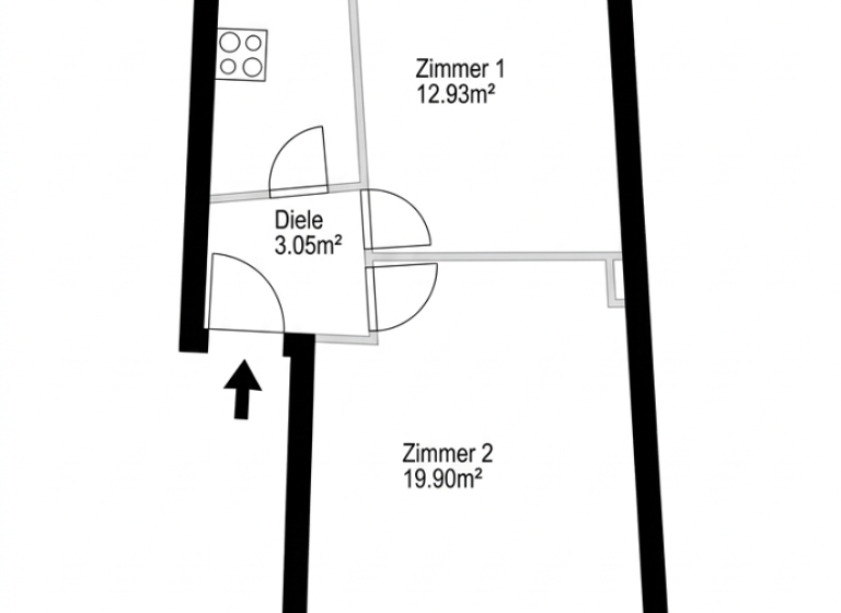 Wohnung zum Kauf 230.000 € 2 Zimmer 46,3 m² 1. Geschoss Hohenzollerndamm 68a Schmargendorf Berlin 14199