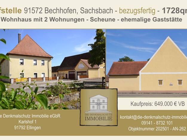 Haus zum Kauf 610.000 € 8 Zimmer 421 m² 1.728 m² Grundstück Sachsbach 14 Sachsbach Bechhofen 91572