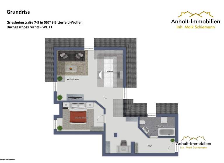 Wohnung zum Kauf 75.000 € 2 Zimmer 59,4 m² 3. Geschoss Griesheimstraße 7 Bitterfeld 06749