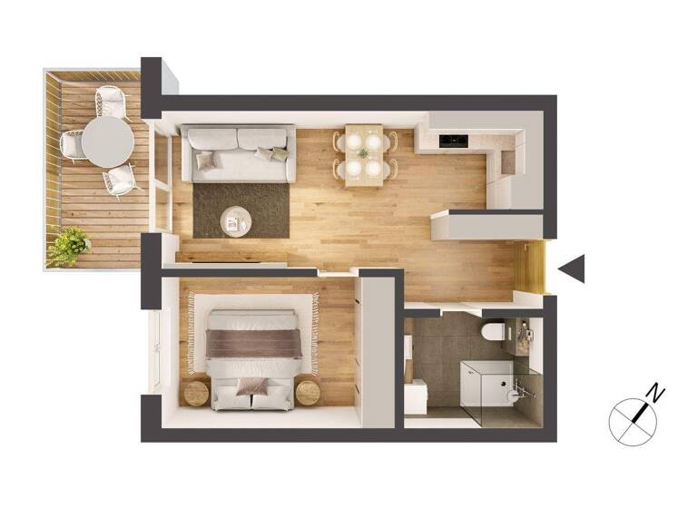 Wohnung zum Kauf - Neubau provisionsfrei 290.000 € 2 Zimmer 43,2 m² 3. Geschoss Franz-Prantl-Park 1 Jenbach 6200