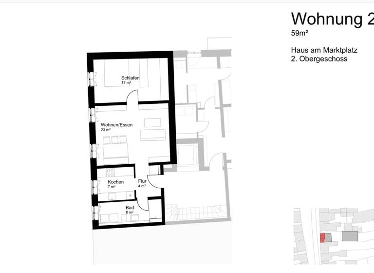 Wohnung zur Miete 501 € 2 Zimmer 59 m² Geschoss 2/3 frei ab sofort Marktplatz 23 Ortenburg 94496