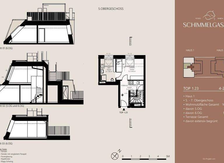 Wohnung zum Kauf - Erstbezug provisionsfrei 1.975.000 € 4 Zimmer 166,3 m² 5. Geschoss Wien 1030