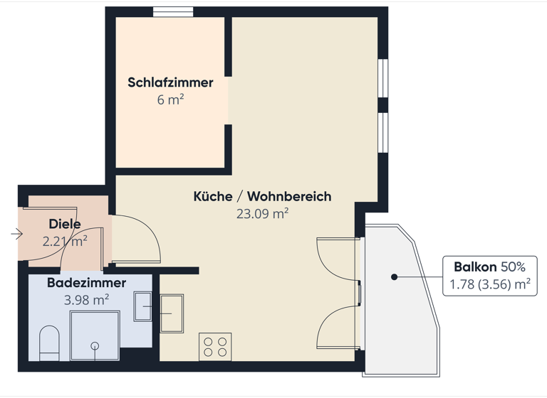 Wohnung zum Kauf 118.000 € 1,5 Zimmer 37 m² 2. Geschoss Trier-West-Pallien Trier 54294