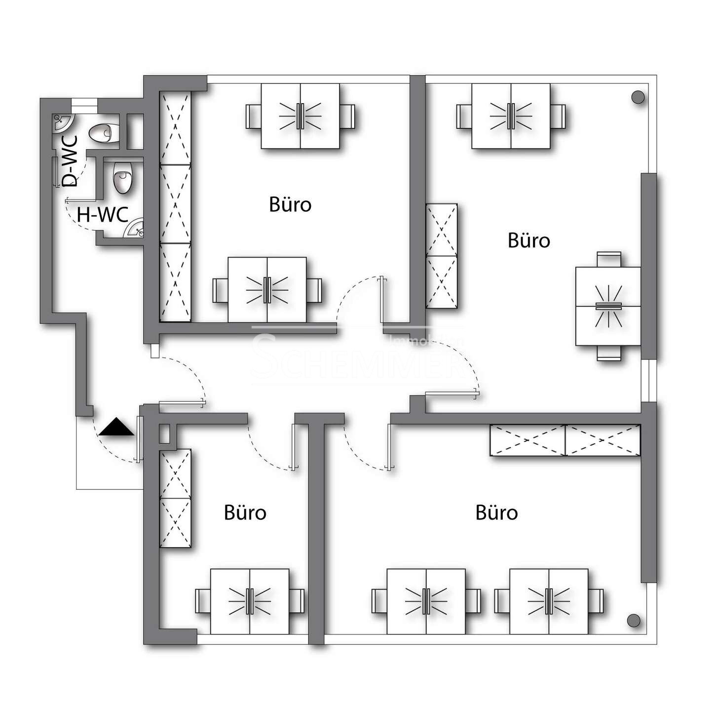 Bürofläche zur Miete 1.690 € 4 Zimmer 124 m²<br/>Bürofläche Unterwiehre - Nord Freiburg im Breisgau 79100