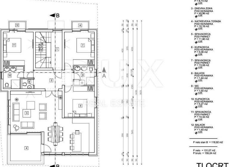 Wohnung zur Miete 2.200 € 4 Zimmer 118 m² 1. Geschoss Rovinj