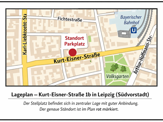 Außenstellplatz zur Miete provisionsfrei 55 € Kurt-Eisner-Straße 1 b Südvorstadt Leipzig 04275