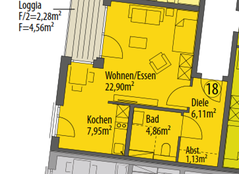 Studio zum Kauf 210.000 € 1 Zimmer 45,2 m² Göggingen Augsburg 86199