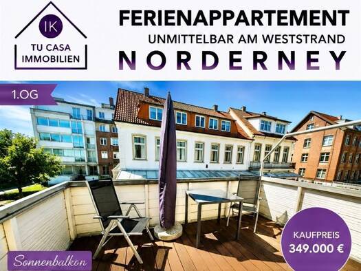 Wohnung zum Kauf als Kapitalanlage geeignet 349.000 € 1 Zimmer 28 m² Norderney 26548