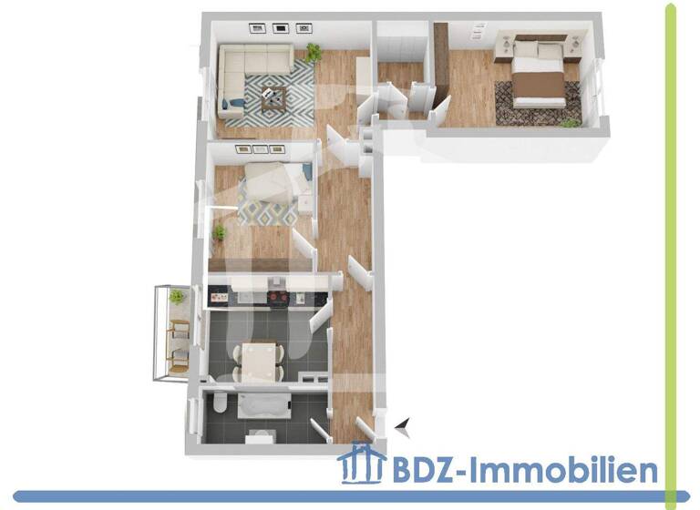 Wohnung zur Miete 975 € 3 Zimmer 75 m² EG St Johannis Nürnberg 90419
