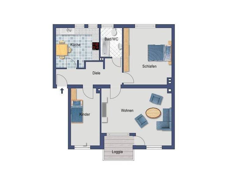 Wohnung zum Kauf provisionsfrei 265.000 € 3 Zimmer 77,2 m² EG Frankenstraße 19 Gremberghoven Köln 51149