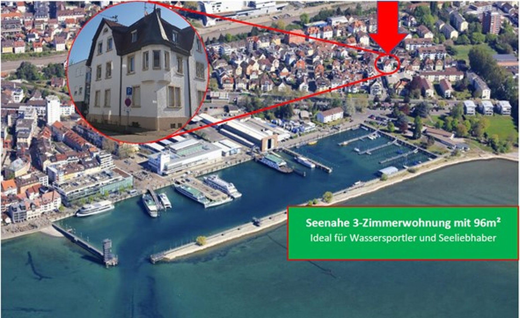 Wohnung zur Miete 1.375 € 3 Zimmer 96 m²<br/>Wohnfläche 2.<br/>Geschoss 01.01.2025<br/>Verfügbarkeit Hünistraße 8 Friedrichshafen - Mitte 1 Friedrichshafen 88045