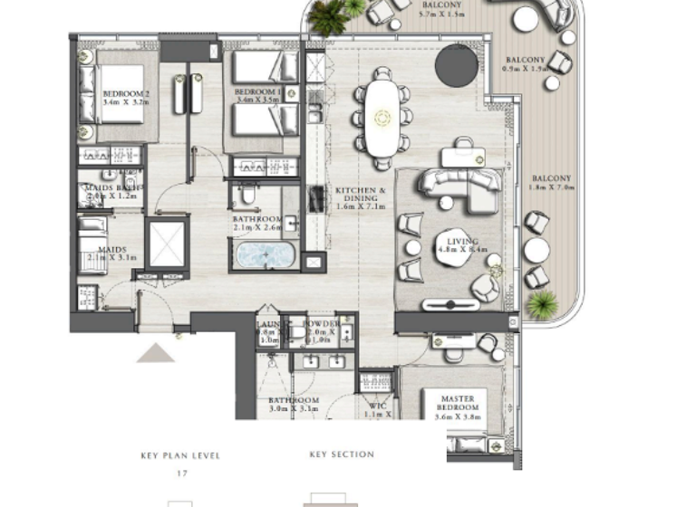 Wohnung zum Kauf 2.458.444 € 5 Zimmer 182,9 m² Dubai