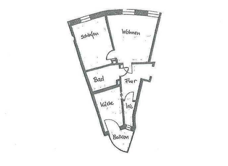 Wohnung zur Miete 345 € 2 Zimmer 58 m² 2. Geschoss frei ab sofort Brückenstraße 15b Pölbitz Zwickau 08058