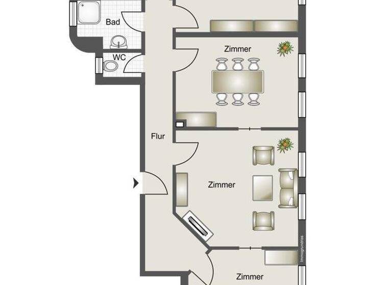 Wohnung zum Kauf 375.000 € 4 Zimmer 123 m² 3. Geschoss Quadrate Mannheim / Innenstadt 68159
