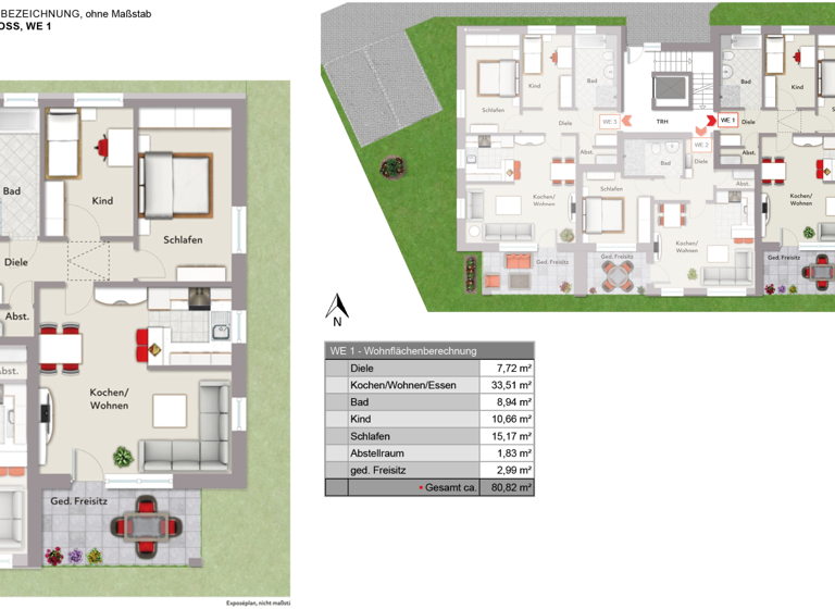 Wohnung zum Kauf - Erstbezug provisionsfrei 334.300 € 3 Zimmer 80,8 m² Schloß Holte Schloß Holte-Stukenbrock 33758