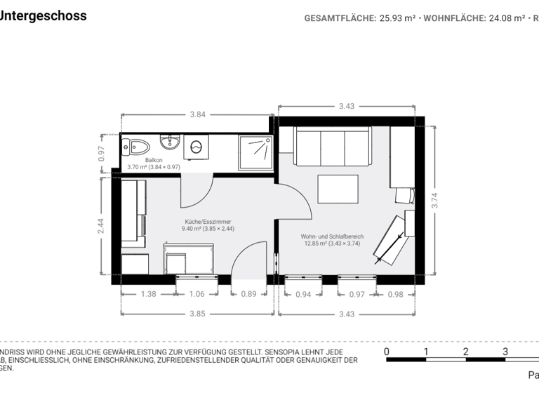 Studio zum Kauf 45.000 € 1 Zimmer 26,5 m² Bad Peterstal Bad Peterstal-Griesbach 77740