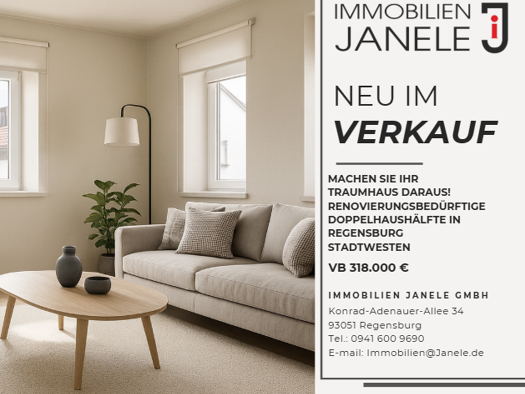 Haus zum Kauf 318.000 € 3 Zimmer 90 m² Westenviertel Regensburg 93049