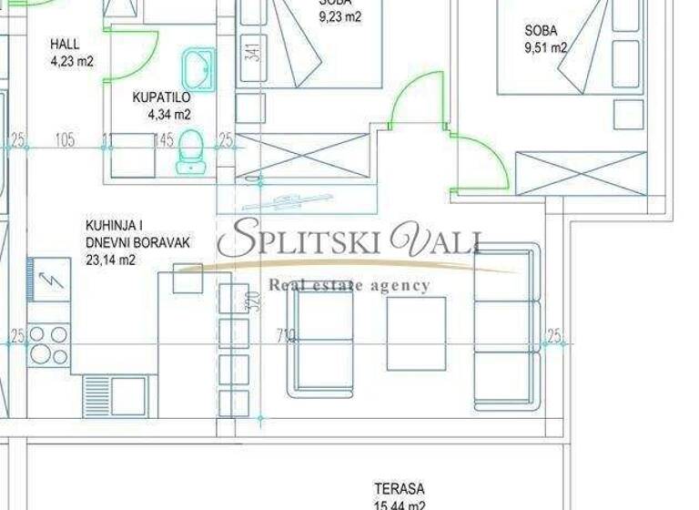 Wohnung zum Kauf 240.000 € 2 Zimmer 66 m² Okrug