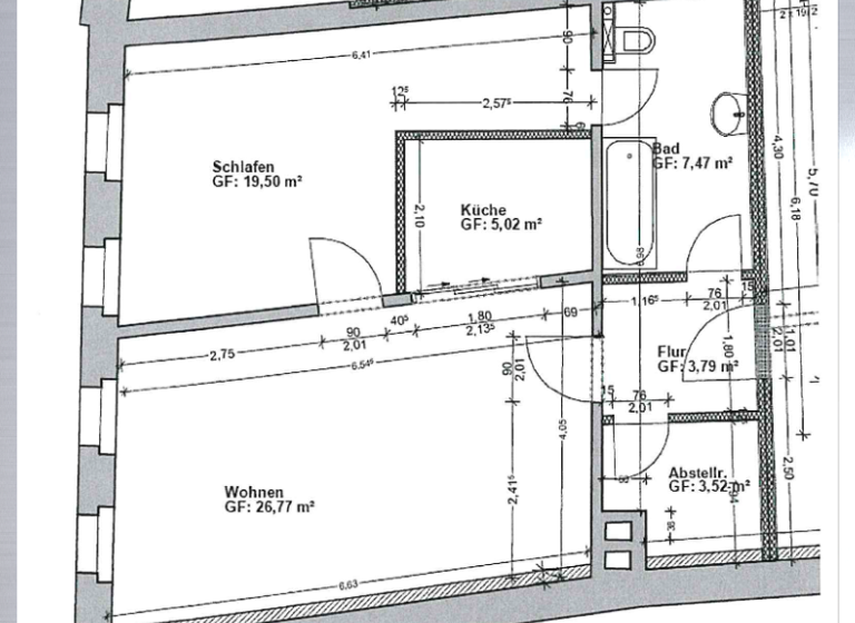 Wohnung zur Miete 375 € 2 Zimmer 66 m² 2. Geschoss frei ab sofort Mittweida 09648