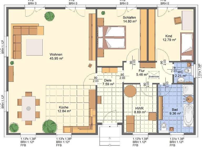 Bungalow zum Kauf 320.586 € 3 Zimmer 120 m² 920 m² Grundstück Kremmen 16766