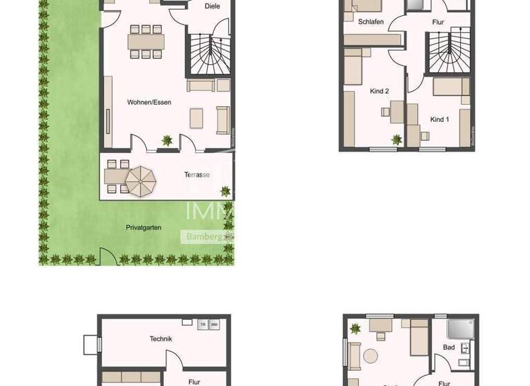 Reihenmittelhaus zum Kauf - Erstbezug provisionsfrei 896.000 € 5 Zimmer 182 m² 202 m² Grundstück Gaustadt Bamberg 96049