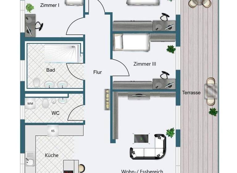 Penthouse zum Kauf 795.000 € 4 Zimmer 136,7 m² 4. Geschoss Nied Frankfurt am Main 65934