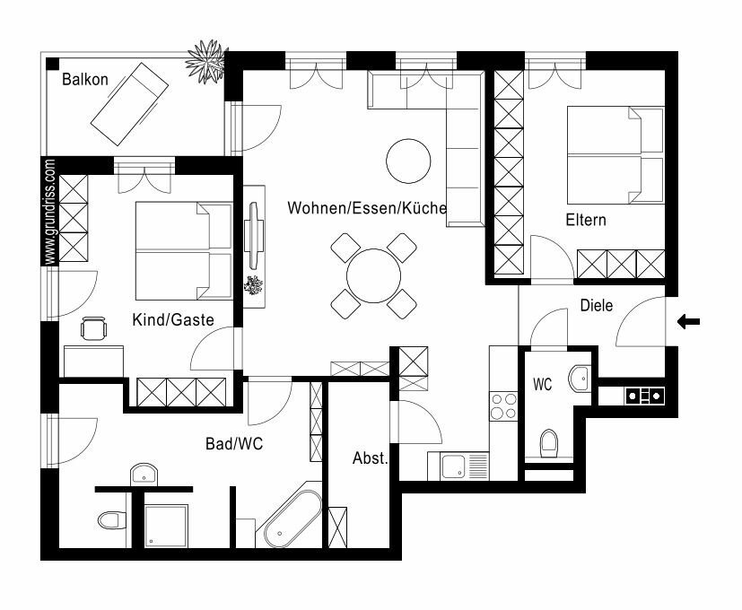 Wohnung zum Kauf 448.000 € 2,5 Zimmer 96,8 m²<br/>Wohnfläche 1.<br/>Geschoss Leederer Straße 4 Denklingen Denklingen 86920