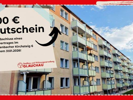 Wohnung zur Miete 321 € 3 Zimmer 60 m² 5. Geschoss frei ab sofort Rothenbacher Kirchsteig 6 Glauchau 08371