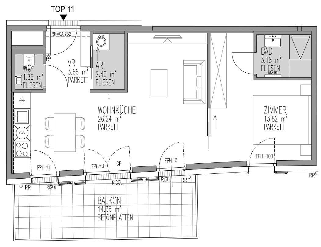 Wohnung zum Kauf 426.100 € 2 Zimmer 50,7 m²<br/>Wohnfläche Wien 1190