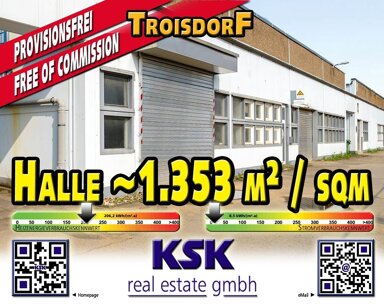 Lagerhalle zur Miete provisionsfrei 1.353 m² Lagerfläche teilbar von 470 m² bis 3.032 m² Troisdorf Troisdorf 53840