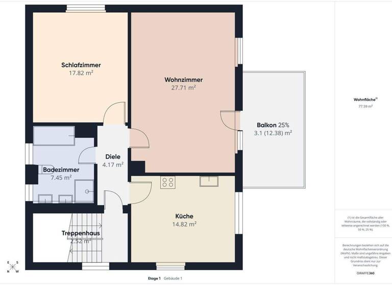 Wohnung zum Kauf 210.000 € 2 Zimmer 75,1 m² 1. Geschoss Debring Stegaurach / Debring 96135