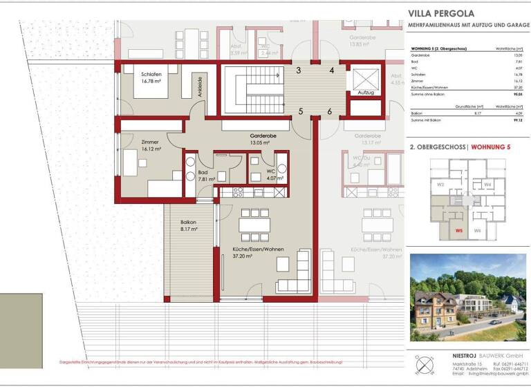 Wohnung zum Kauf 374.000 € 3 Zimmer 102,4 m² 2. Geschoss Hergenstadter Straße 3 Adelsheim 74740