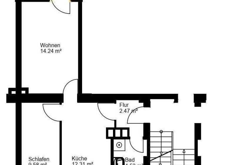 Wohnung zur Miete 455 € 2 Zimmer 45,2 m² frei ab 15.03.2026 Delitzscher Straße 142 Eutritzsch Leipzig 04129