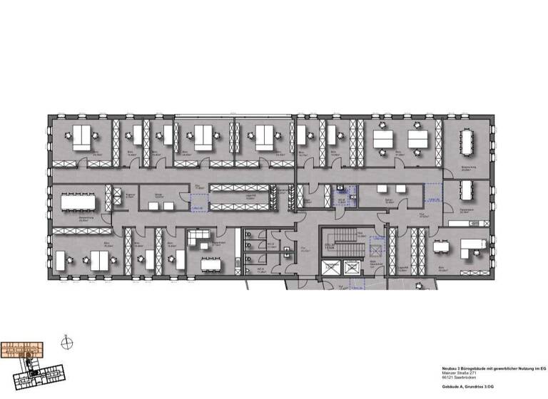 Bürofläche zur Miete 14,85 € 1 Zimmer 600 m² Bürofläche St Johann Saarbrücken 66121