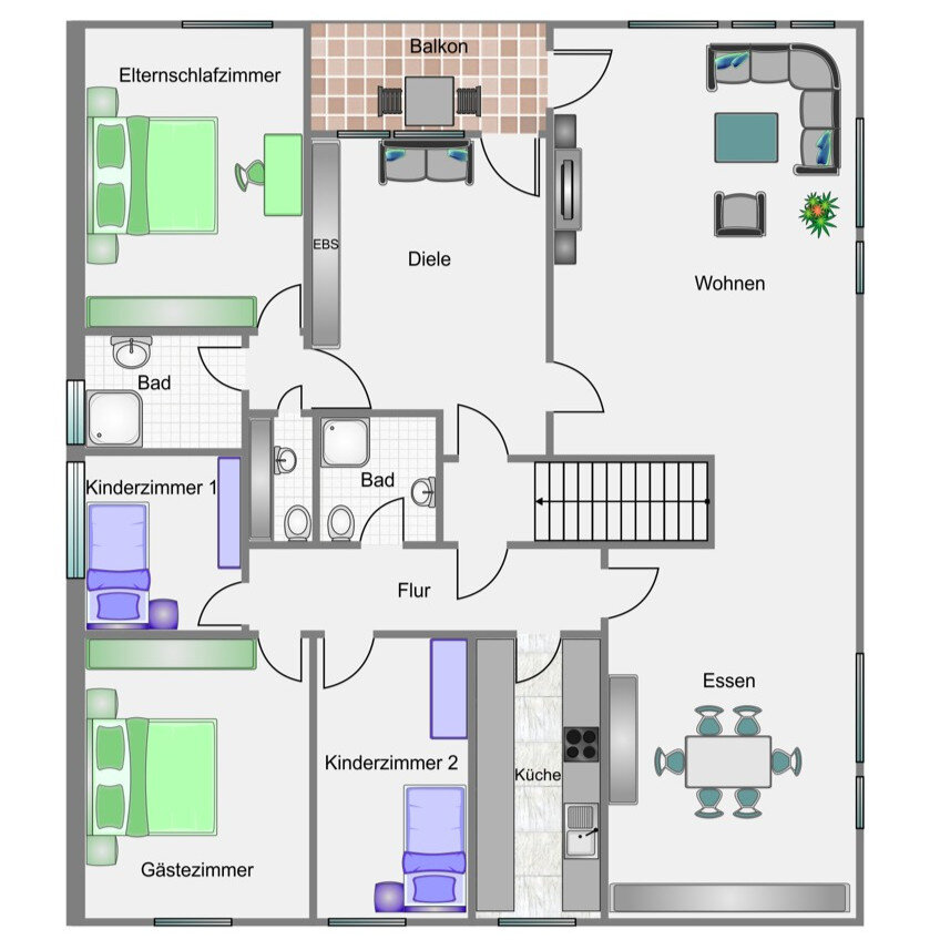 Wohnung zur Miete 1.400 € 6,5 Zimmer 200 m²<br/>Wohnfläche 1.<br/>Geschoss Oberjettingen Jettingen / Oberjettingen 71131