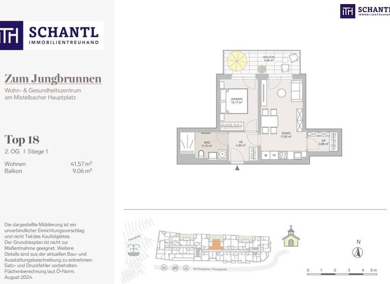 Wohnung zum Kauf - Erstbezug 177.000 € 2 Zimmer 41,6 m² 2. Geschoss Hauptplatz Mistelbach 2130