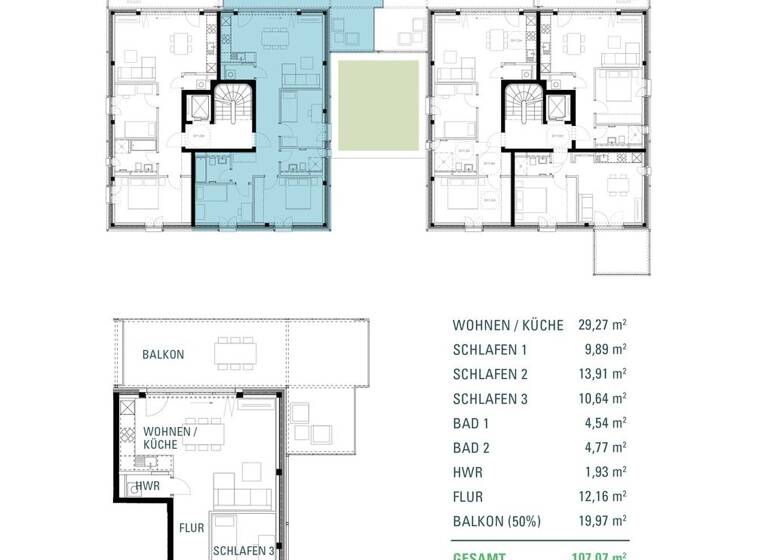 Wohnung zum Kauf - Erstbezug provisionsfrei 729.900 € 4 Zimmer 107,1 m² 1. Geschoss Darmstadt 64285